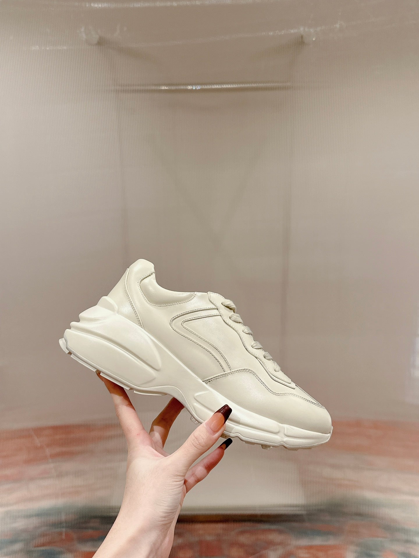 GUCCI RHYTON TRAINER WHITE CALFSKIN